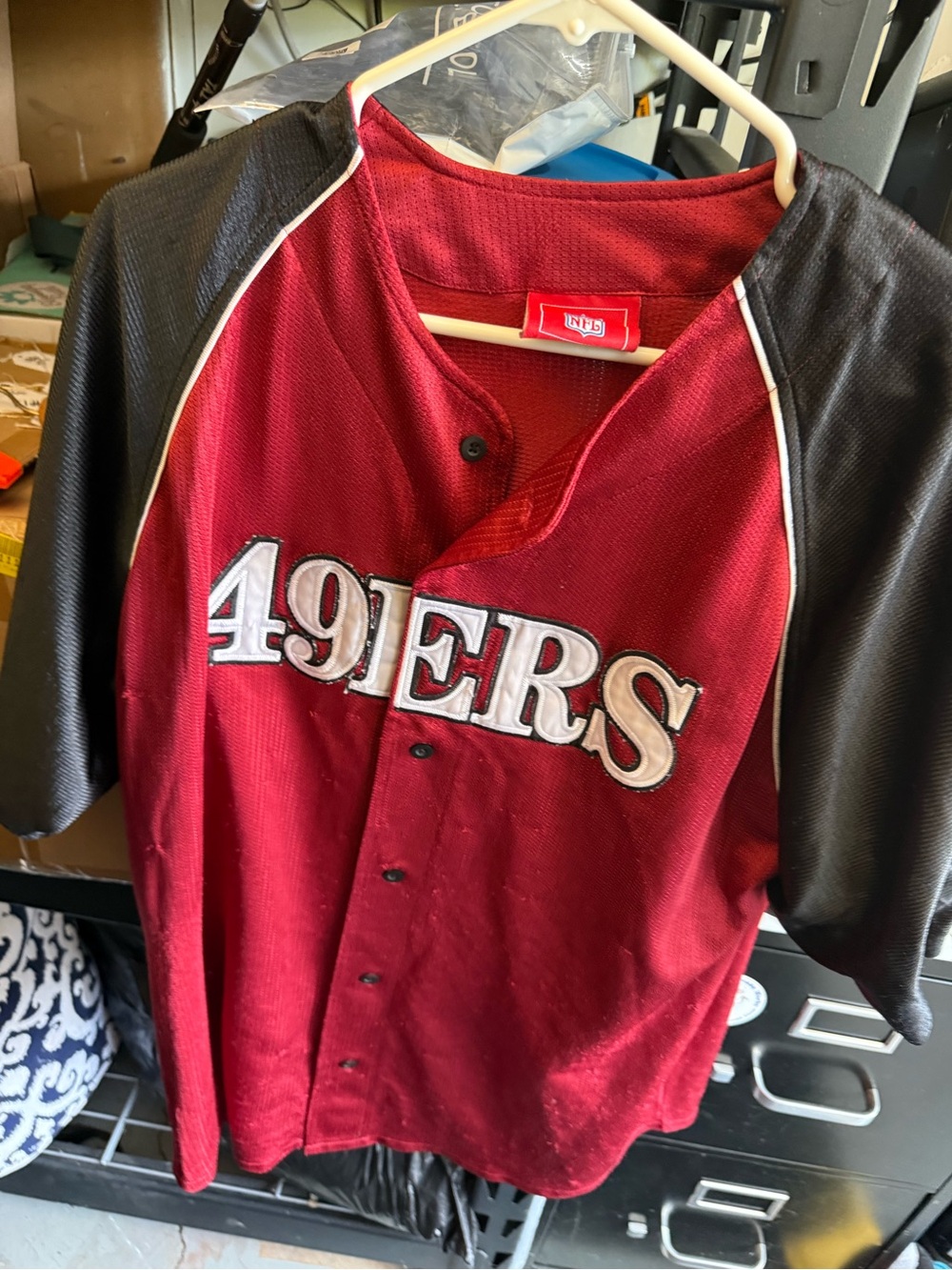 NFL Burgundy & White Button-Up Team Jersey
